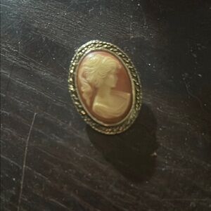 Elegant Gold Cameo Brooch